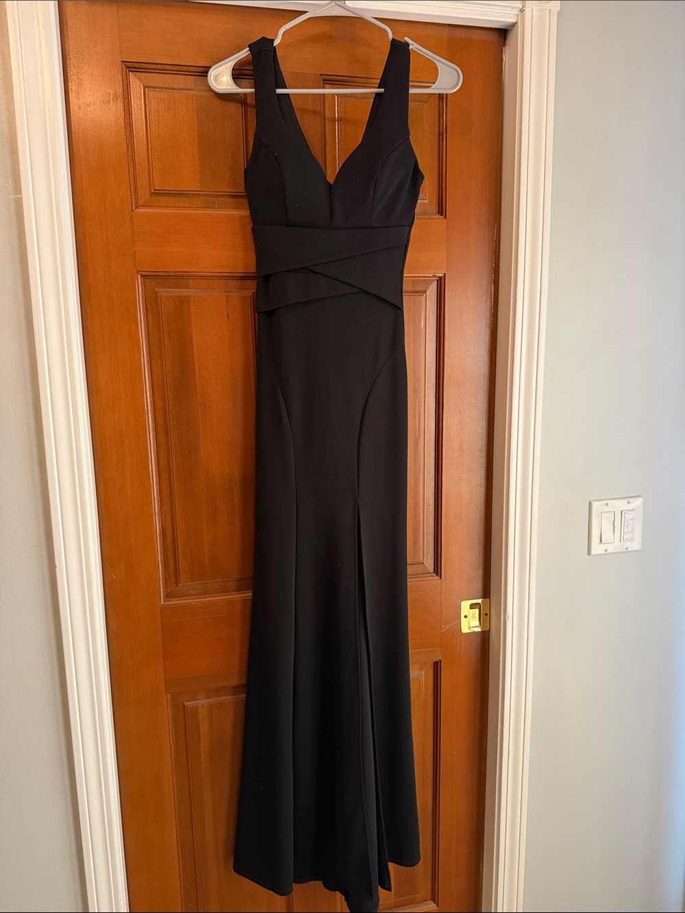 Classic Black V-Neck Evening Gown